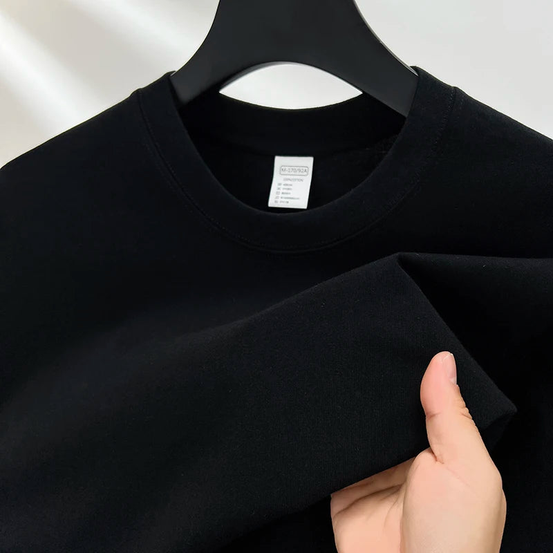 Men's High-End 100% Pure Cotton Short Sleeve Round Neck T-Shirt - Breathable Summer Fashion Top