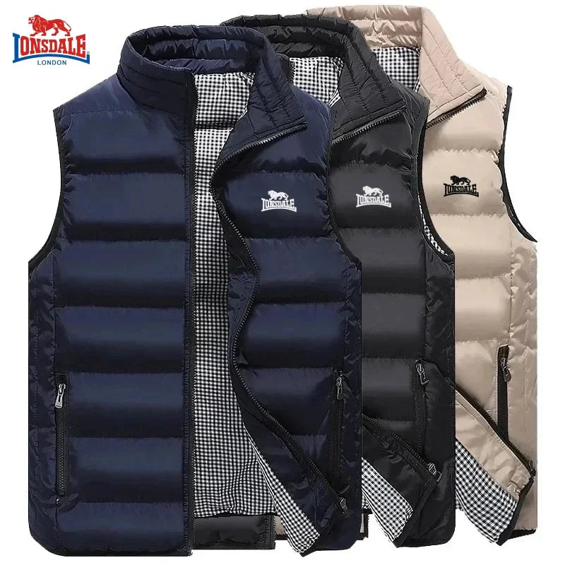 Autumn and Winter Men'S Embroidered High-Quality Cotton Vest Jacket, New Luxury, Casual, Comfortable, Sleeveless Warm down Jacke