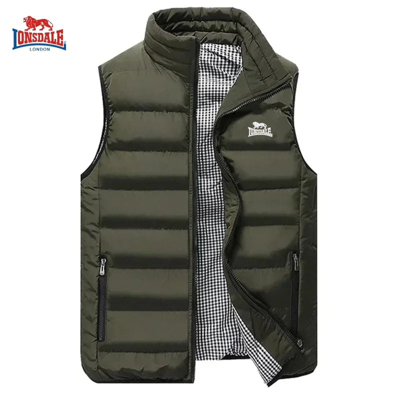 Autumn and Winter Men'S Embroidered High-Quality Cotton Vest Jacket, New Luxury, Casual, Comfortable, Sleeveless Warm down Jacke