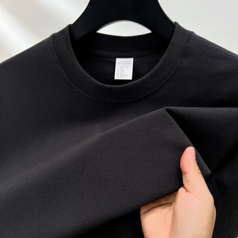 Men's High-End 100% Pure Cotton Short Sleeve Round Neck T-Shirt - Breathable Summer Fashion Top