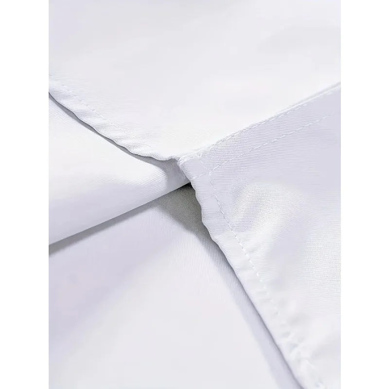 Men White Shirt Brand New Men'S Fashion Patchwork Long Sleeve Elastic Shirt Four Season Male Casual Shirts