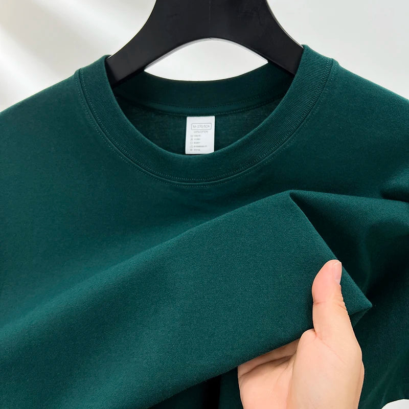 Men's High-End 100% Pure Cotton Short Sleeve Round Neck T-Shirt - Breathable Summer Fashion Top