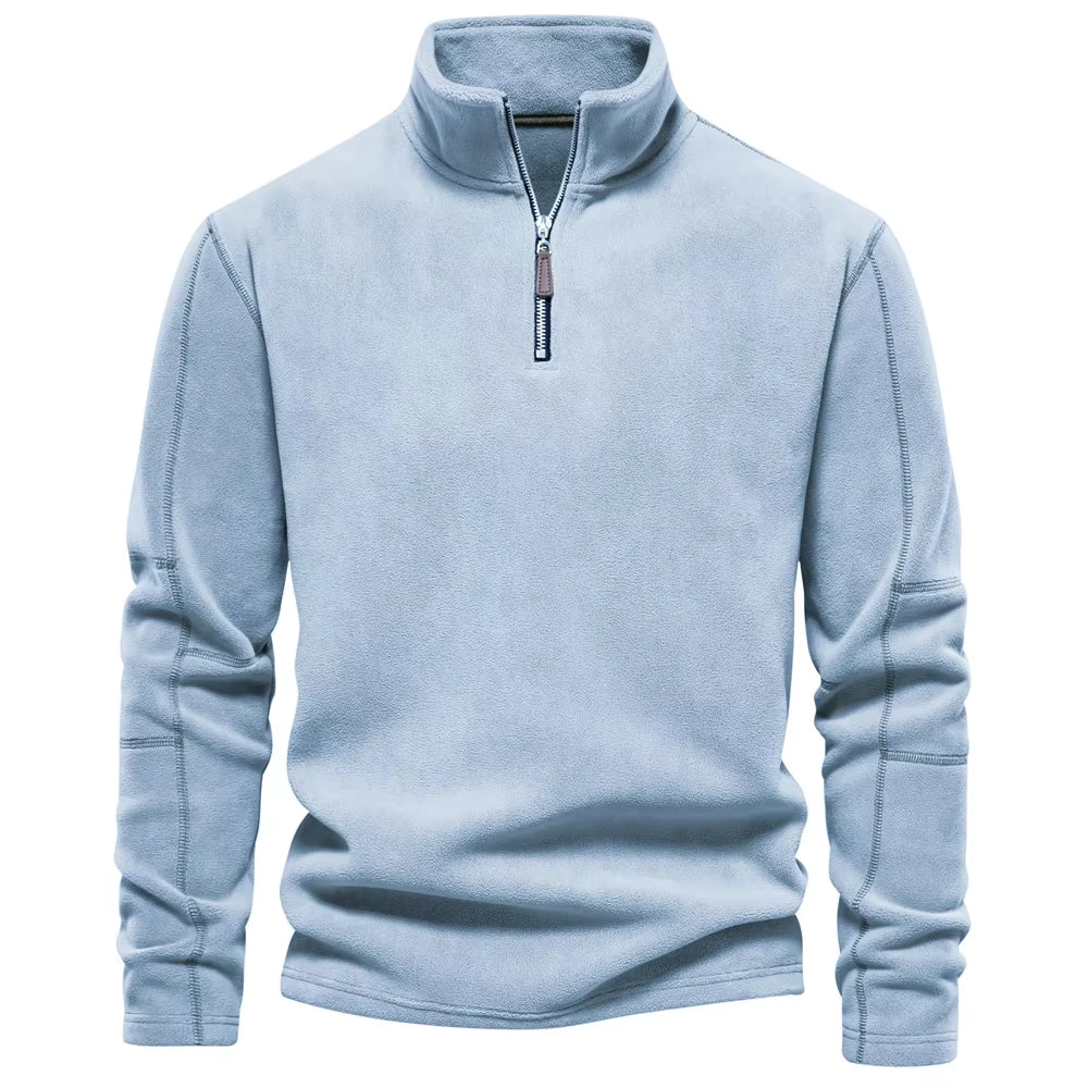 Brand Quality Thicken Warm Fleece Jacket for Men Zipper Neck Pullover Men'S Sweatshirt Soft Shell Mens Jacket