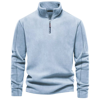 Brand Quality Thicken Warm Fleece Jacket for Men Zipper Neck Pullover Men'S Sweatshirt Soft Shell Mens Jacket
