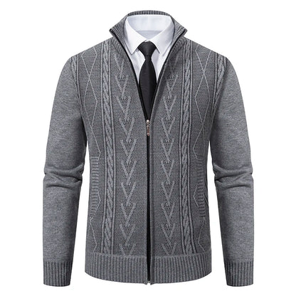 2023 Autumn and Winter New Cashmere Padded Warm Casual Men'S Knitted Sweater Coat