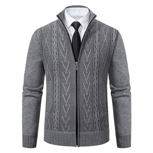 2023 Autumn and Winter New Cashmere Padded Warm Casual Men'S Knitted Sweater Coat
