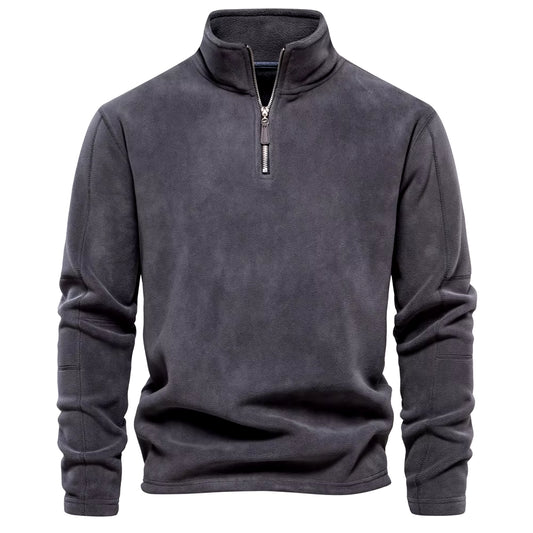 Brand Quality Thicken Warm Fleece Jacket for Men Zipper Neck Pullover Men'S Sweatshirt Soft Shell Mens Jacket