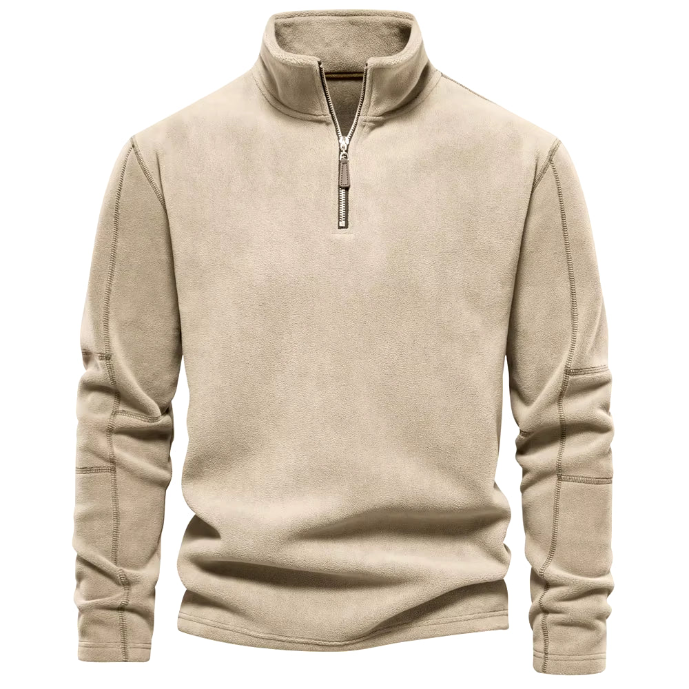 Brand Quality Thicken Warm Fleece Jacket for Men Zipper Neck Pullover Men'S Sweatshirt Soft Shell Mens Jacket